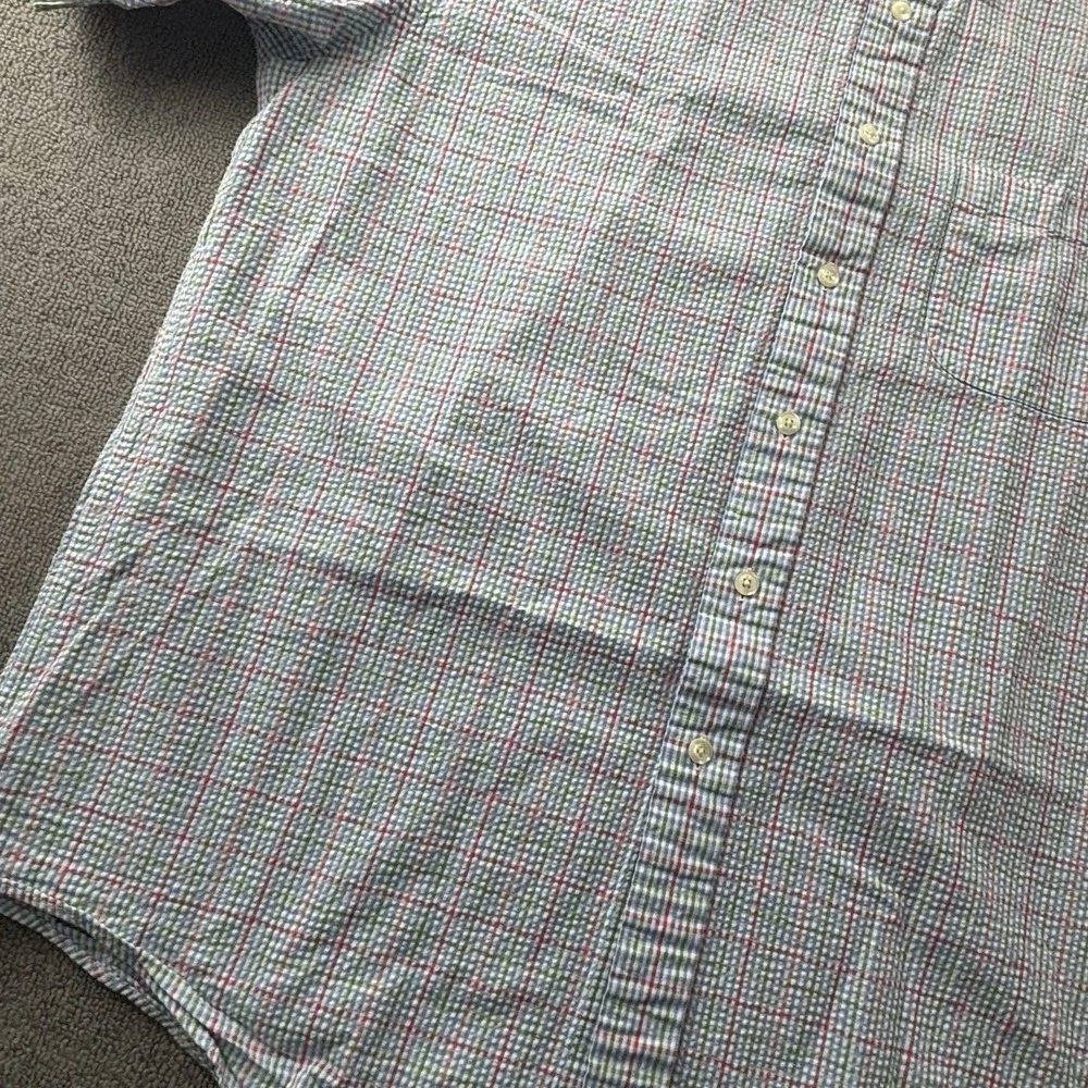 Brooks Brothers Shirt Adult Large Check Button Up Short Sleeve Casual Men's